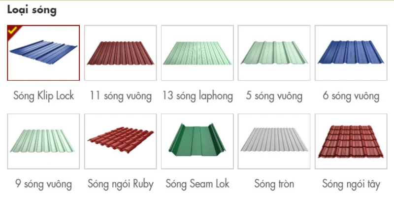 Bảng tấm tôn màu cán sóng Hoa Sen dùng lợp mái